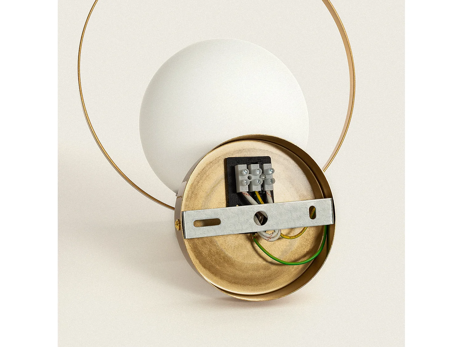 Lámpara de Pared Exterior Metal y Cristal Layla Dorado