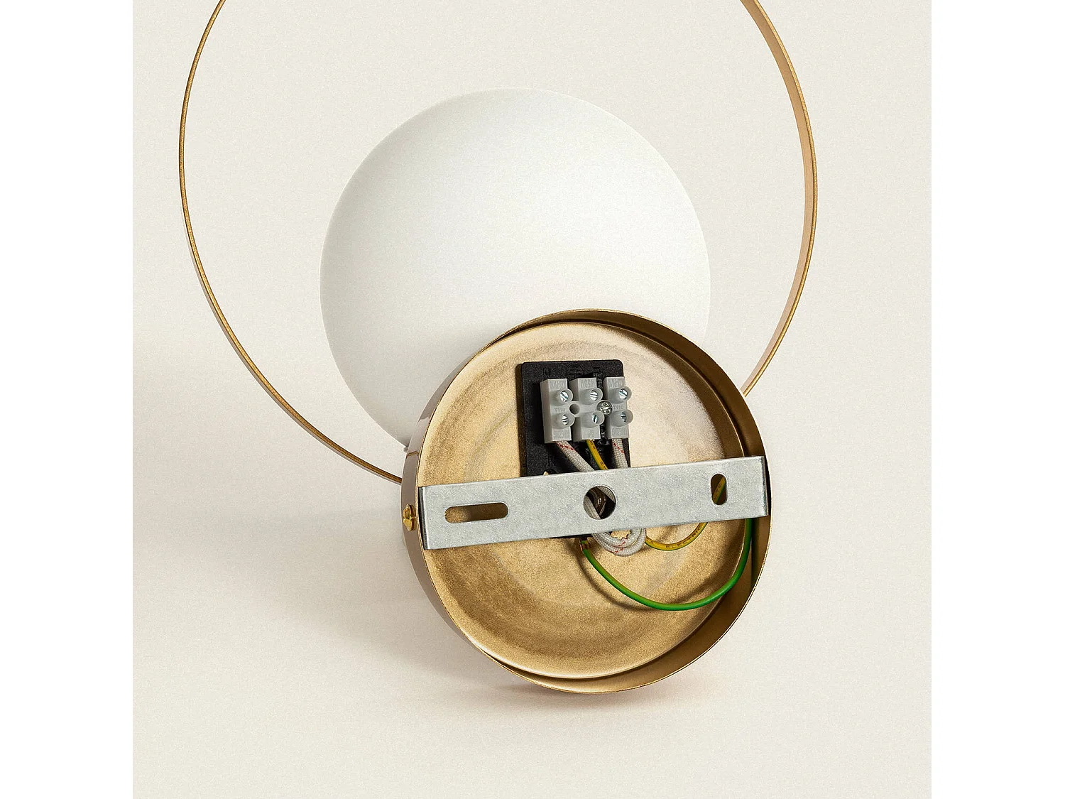 Lámpara de Pared Exterior Metal y Cristal Layla Dorado