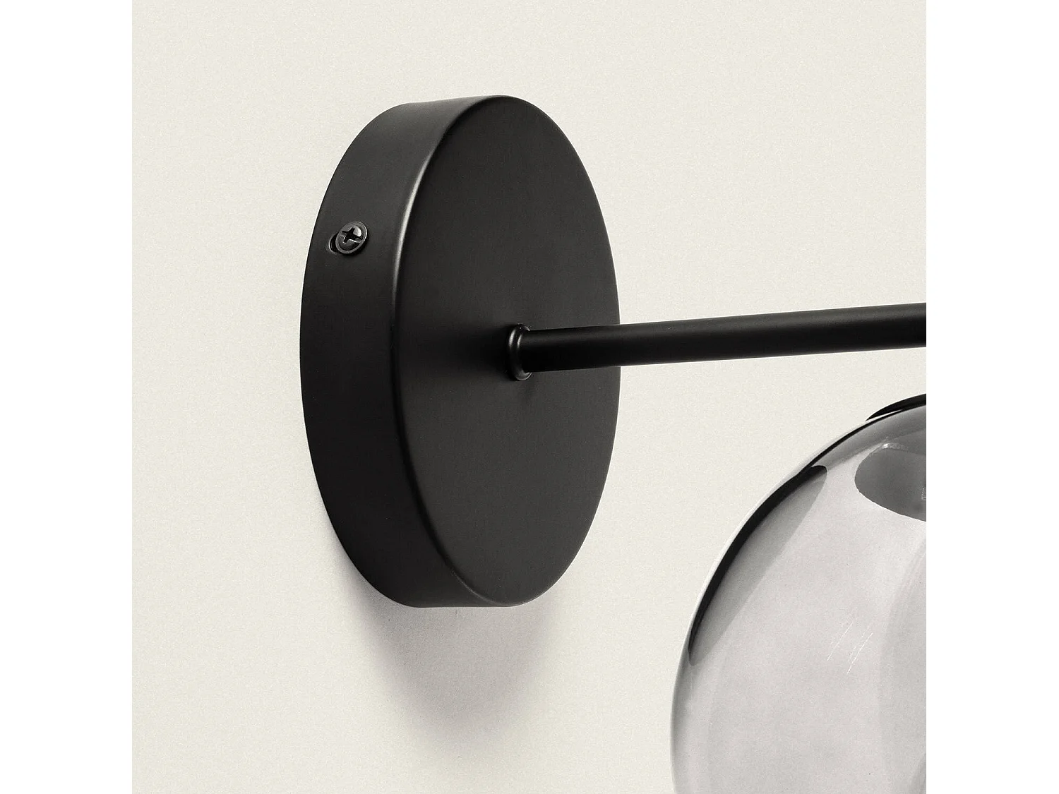 Lámpara de Pared Exterior Metal y Cristal Yanbu Negro