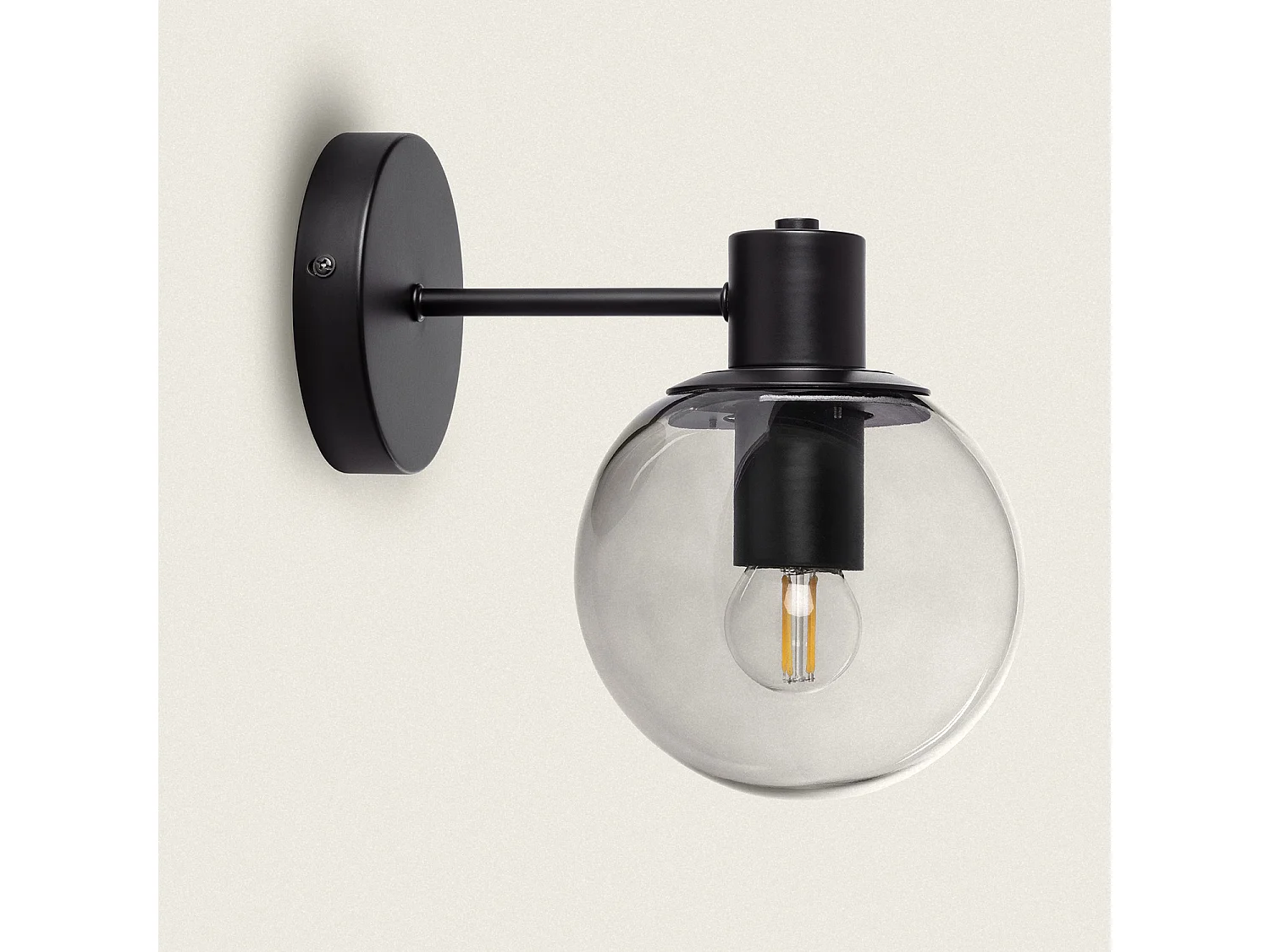 Lampe Murale Extérieur en Métal et Verre Yanbu Noir