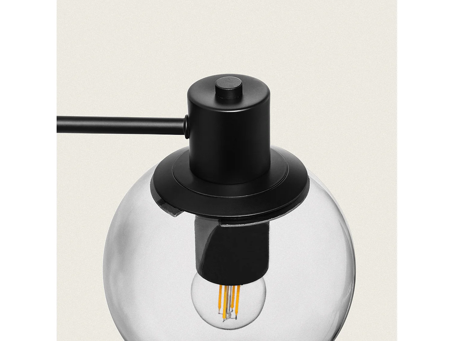 Lampe Murale Extérieur en Métal et Verre Yanbu Noir