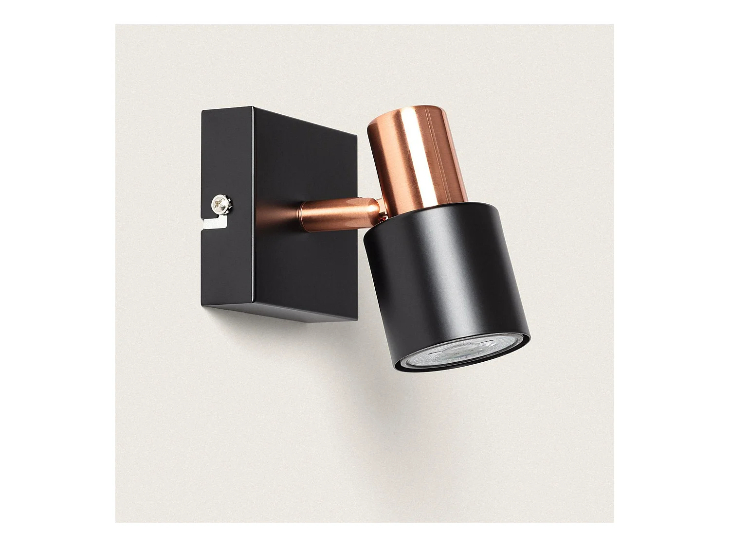 Aplique de Pared y Techo Orientable Metal 1 Foco Albus Black Rose Negro