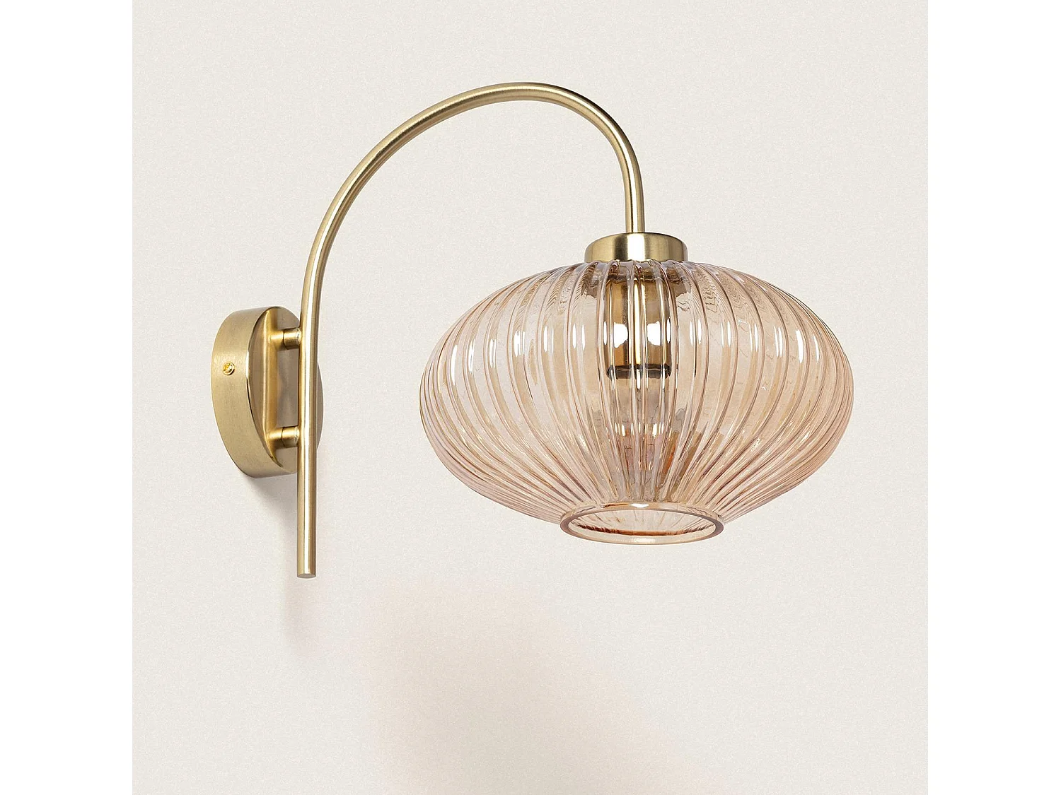 Lampe Murale Métal et Verre Basile Ambre