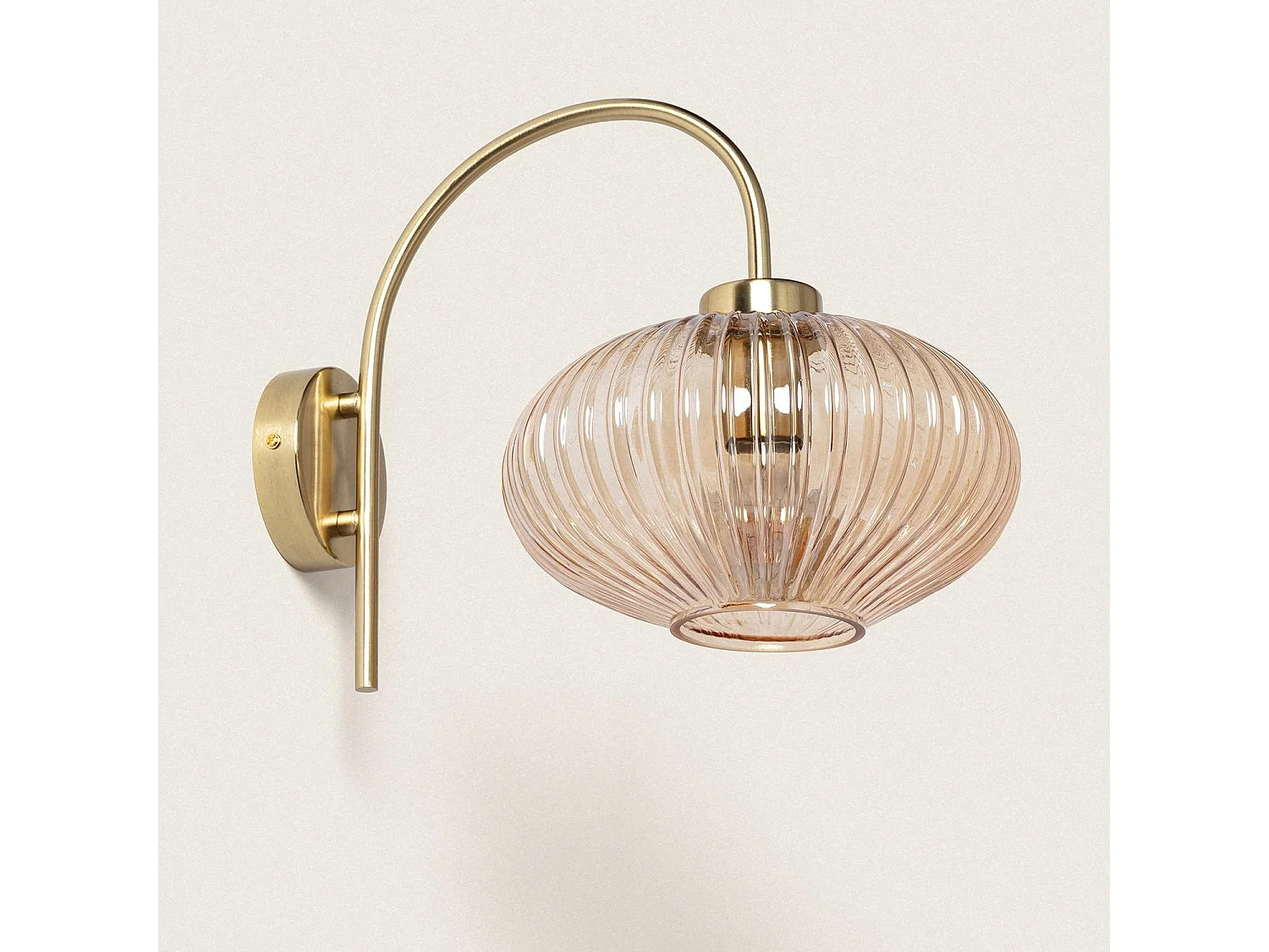 Lampe Murale Métal et Verre Basile Ambre