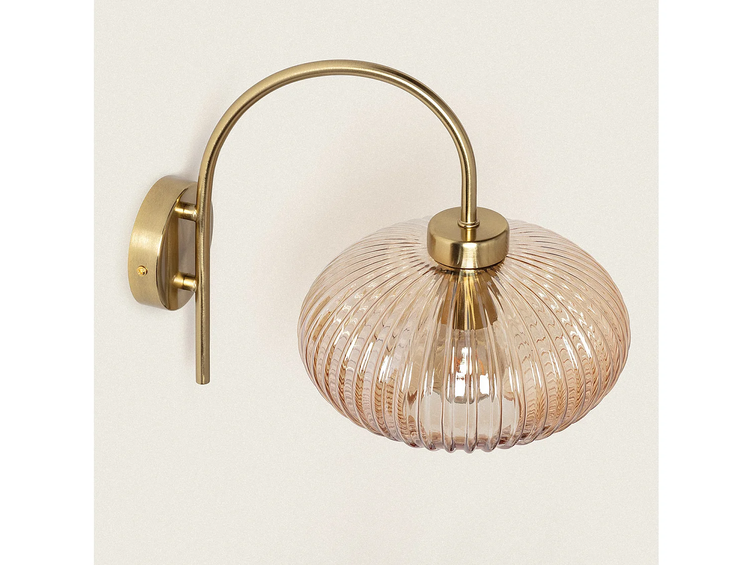 Lampe Murale Métal et Verre Basile Ambre