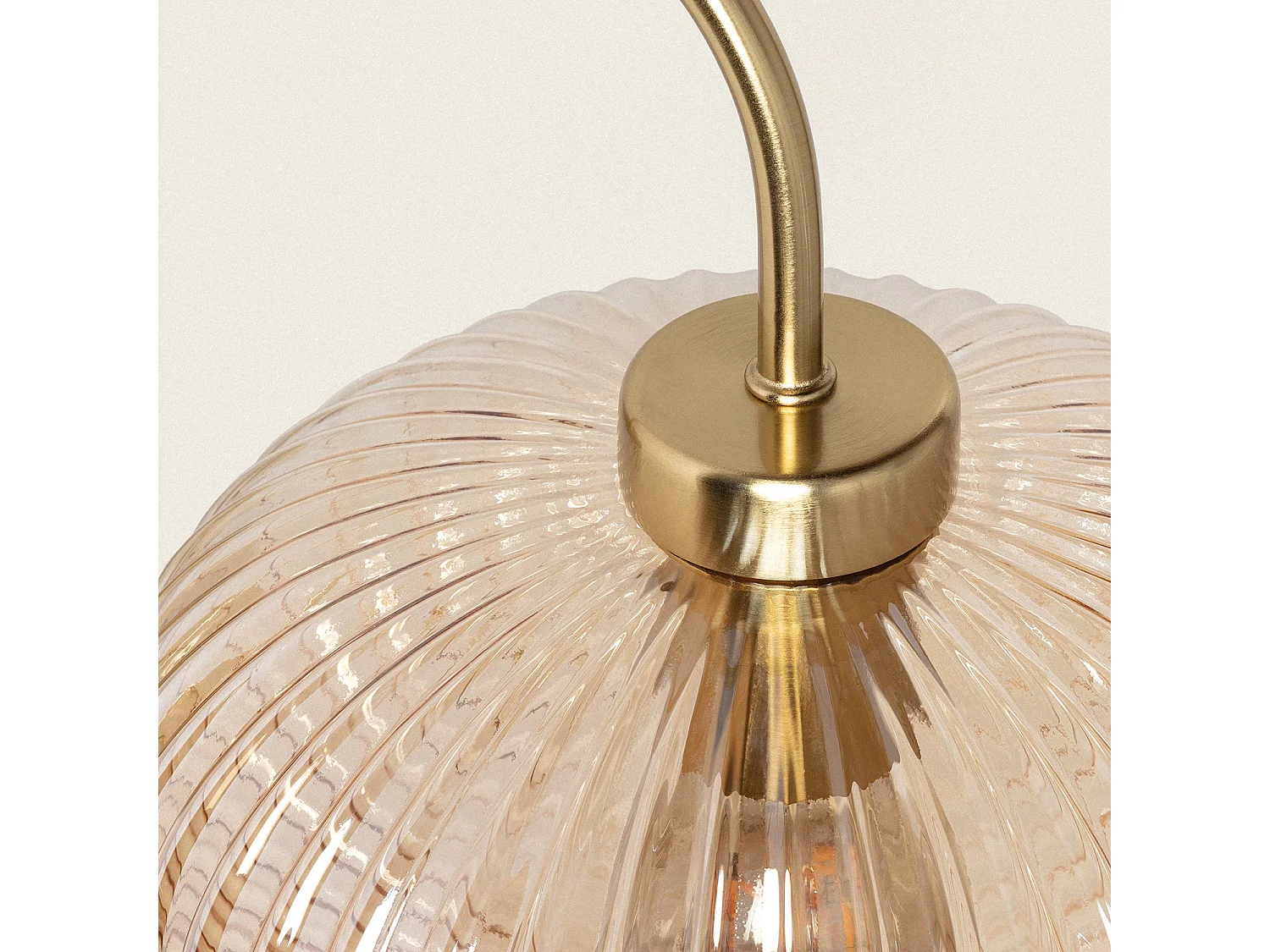 Lampe Murale Métal et Verre Basile Ambre