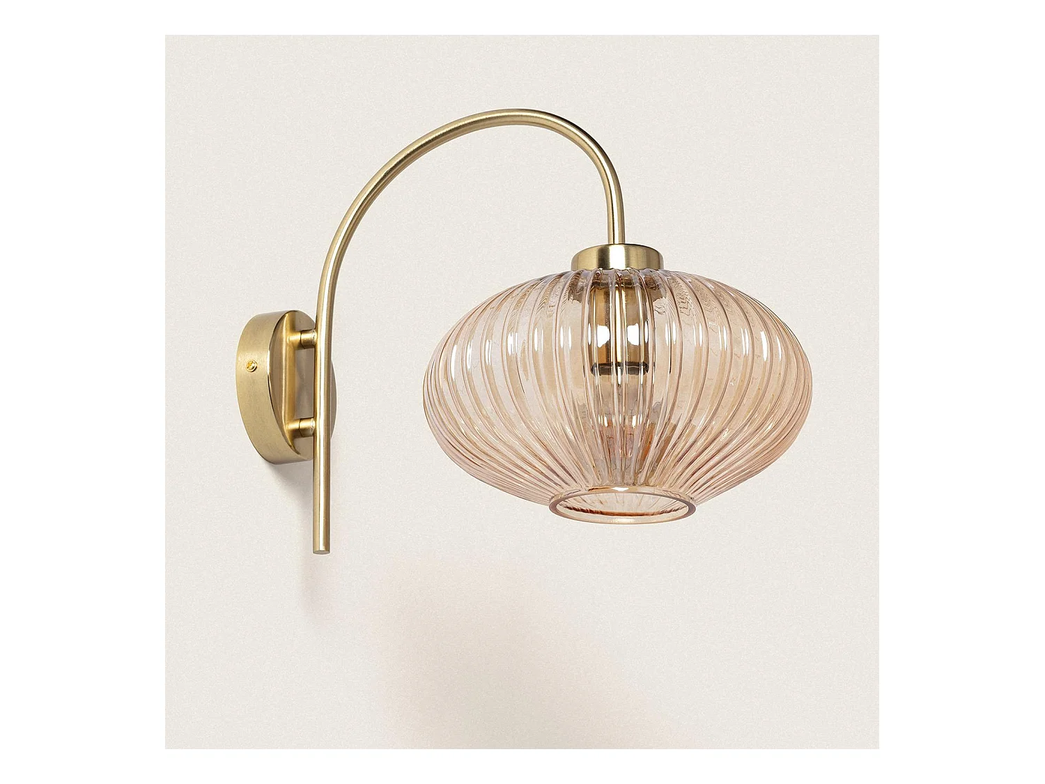 Lampe Murale Métal et Verre Basile Ambre