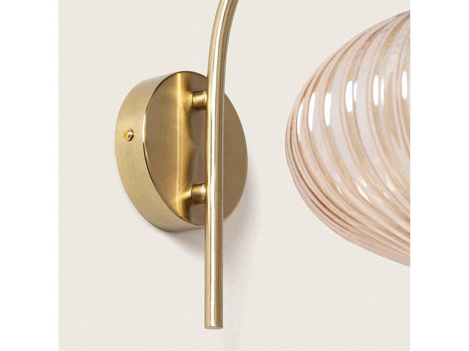 Lampe Murale Métal et Verre Basile Ambre