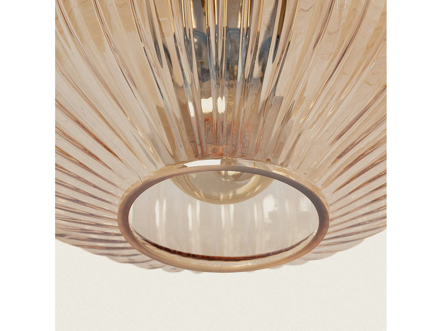 Lampe Murale Métal et Verre Basile Ambre