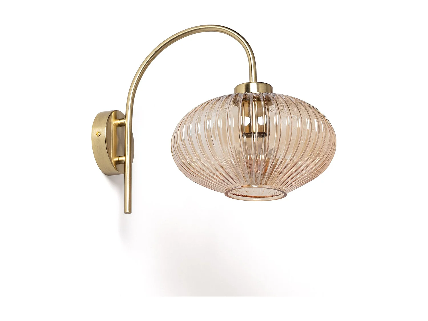 Lampe Murale Métal et Verre Basile Ambre