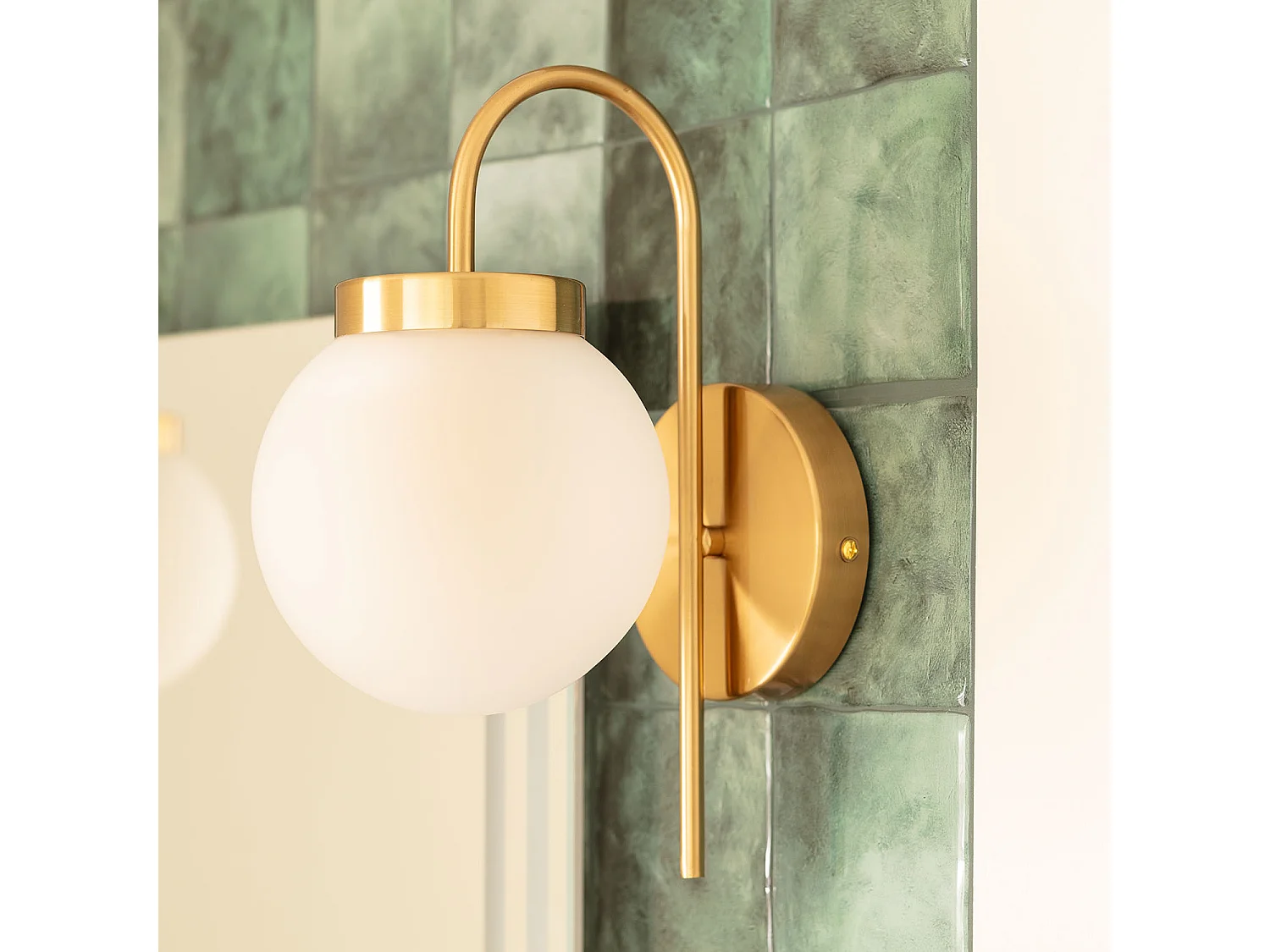 Lámpara de Pared Exterior Metal y Cristal Rafha Dorado