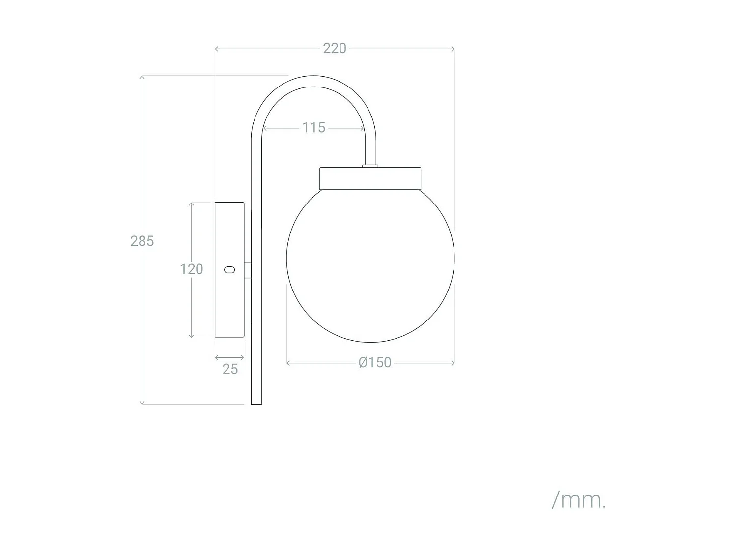 Lampe Murale Extérieur en Métal et Verre Rafha Doré