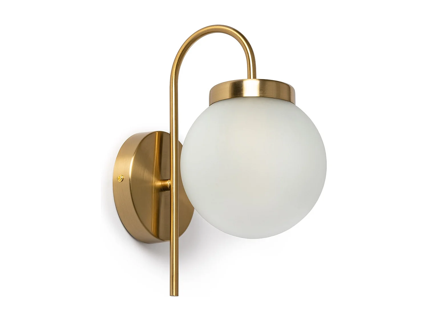 Lámpara de Pared Exterior Metal y Cristal Rafha Dorado