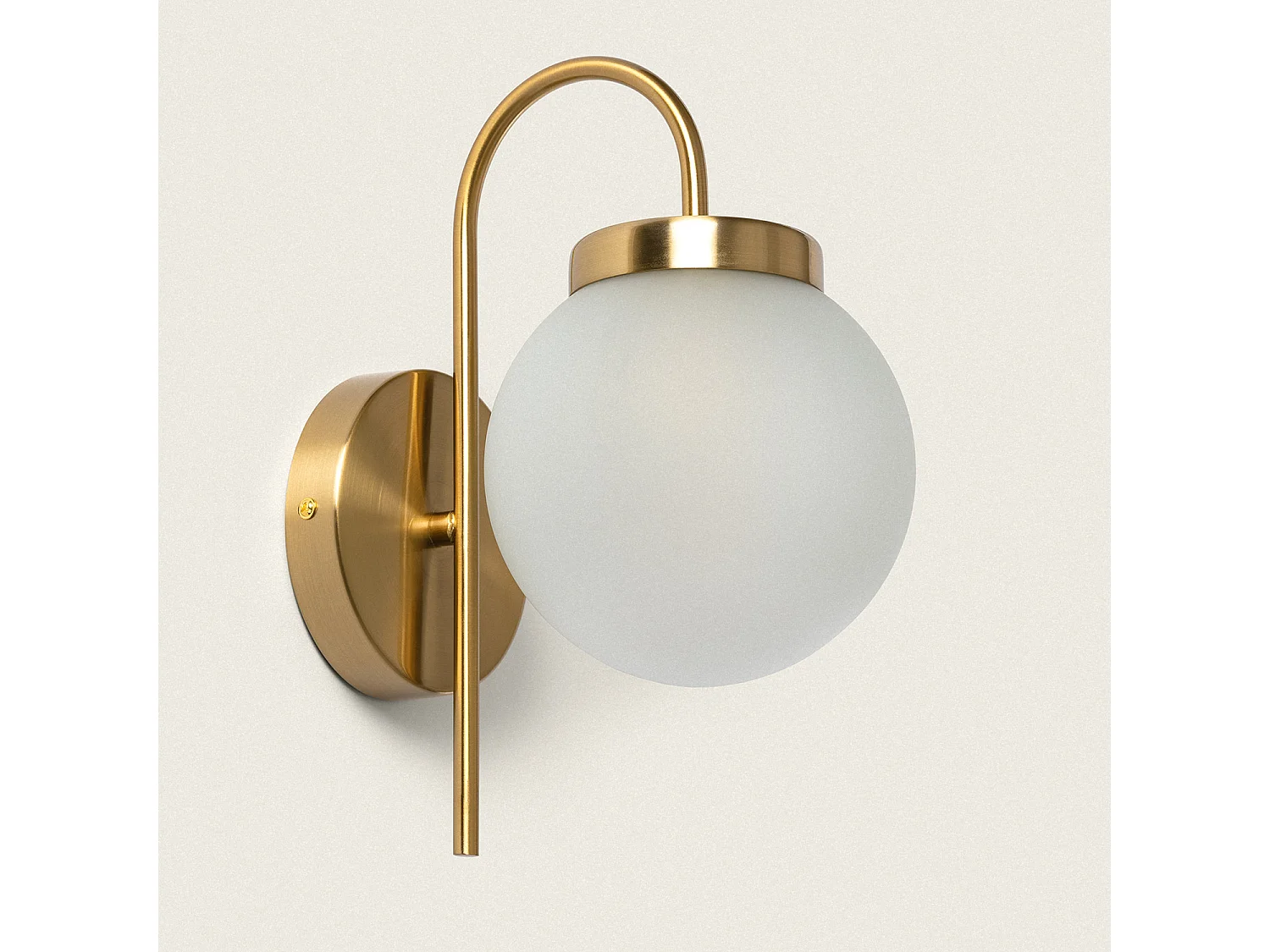 Lámpara de Pared Exterior Metal y Cristal Rafha Dorado