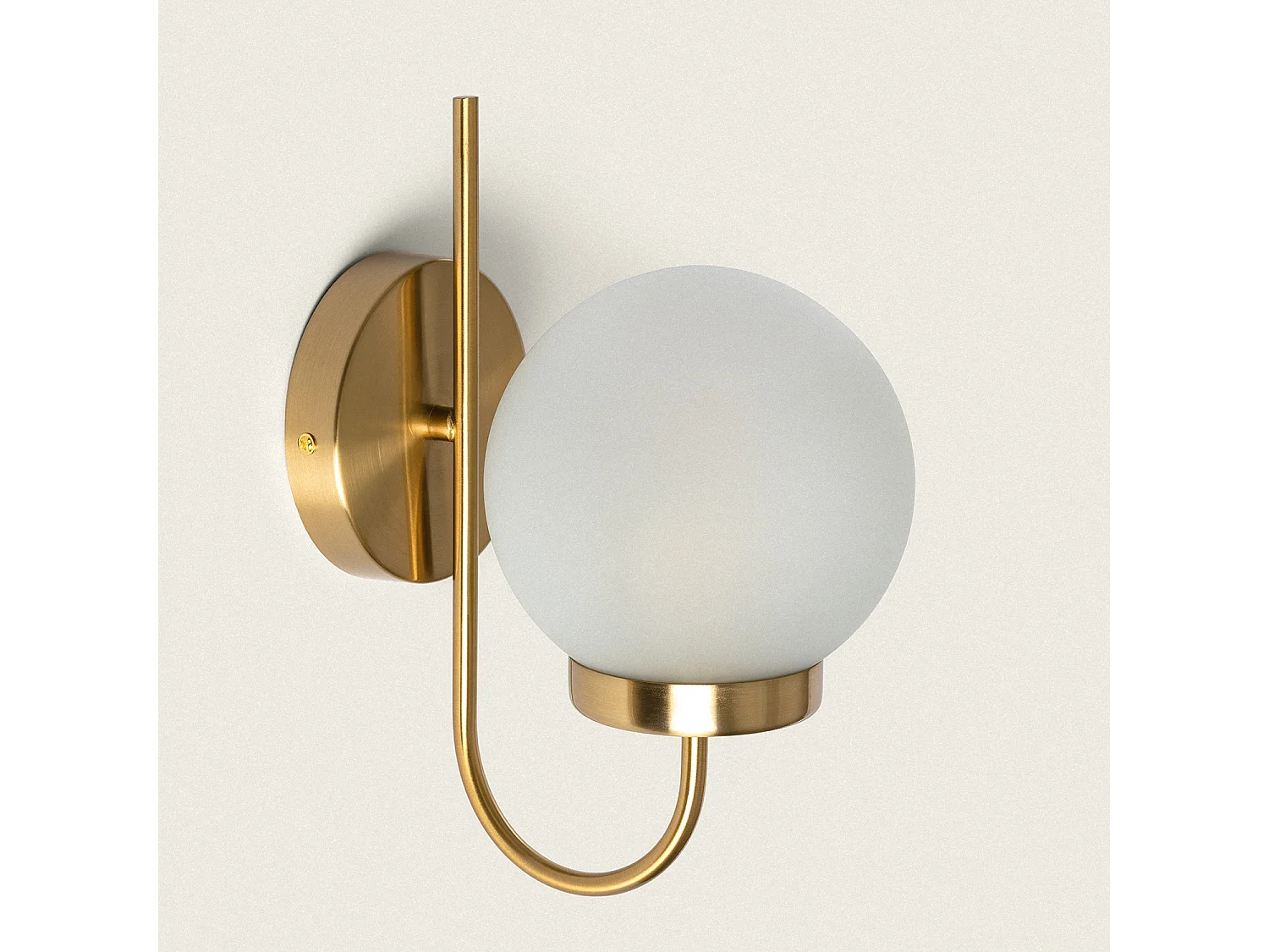 Lámpara de Pared Exterior Metal y Cristal Rafha Dorado