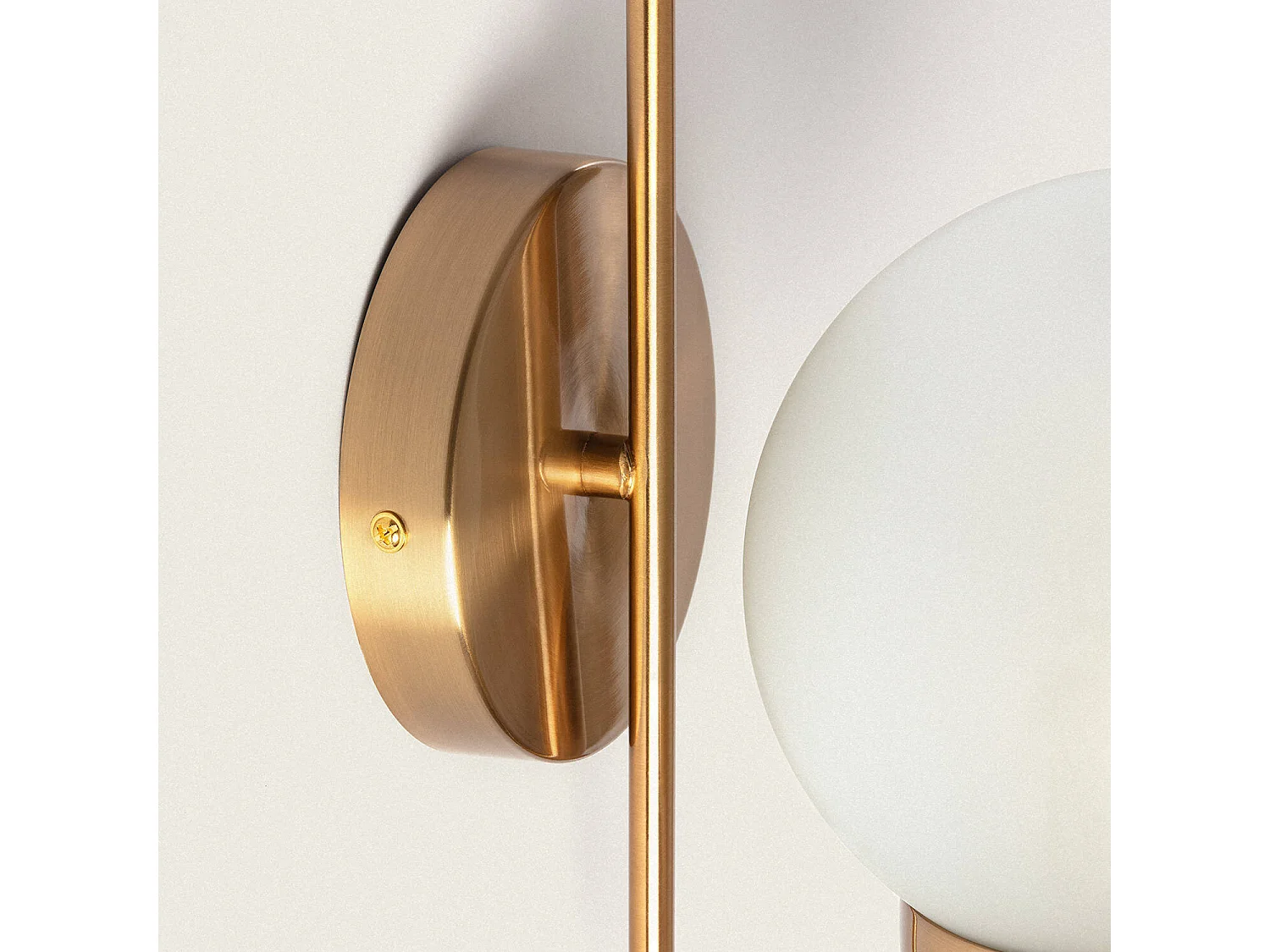 Lámpara de Pared Exterior Metal y Cristal Rafha Dorado