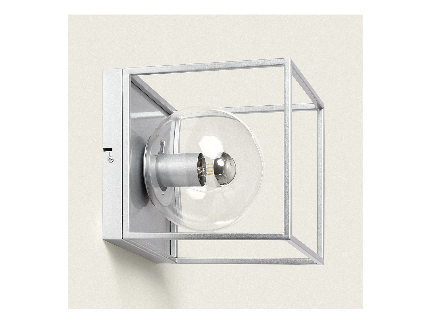 Lampe Murale Extérieure Métal et Verre Tabuk Argent