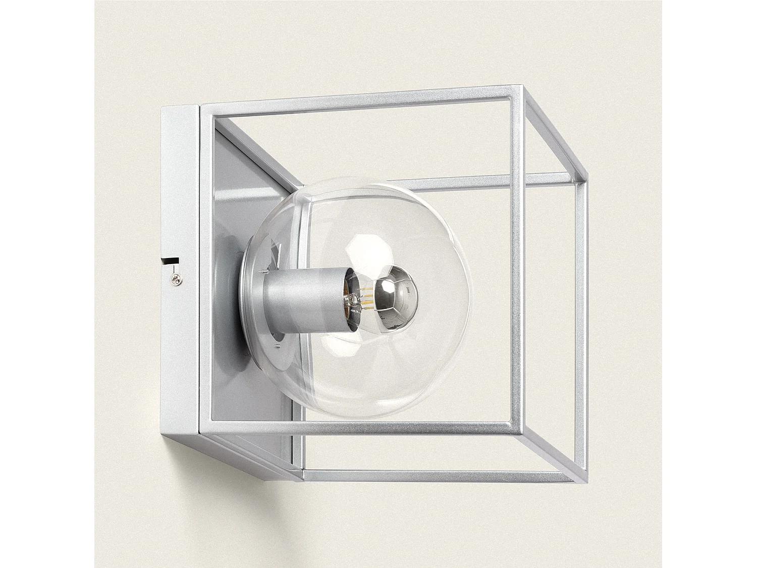 Lampe Murale Extérieure Métal et Verre Tabuk Argent