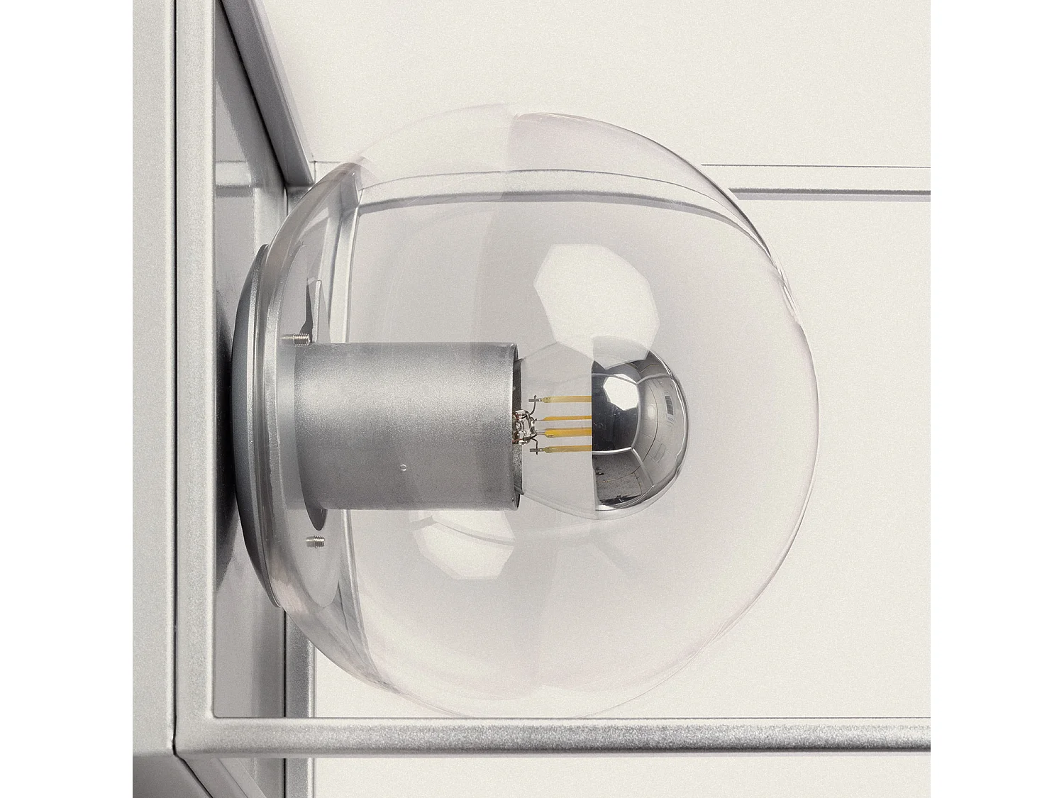 Lampe Murale Extérieure Métal et Verre Tabuk Argent