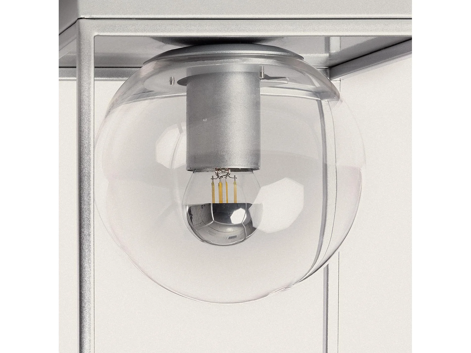 Lampe Murale Extérieure Métal et Verre Tabuk Argent