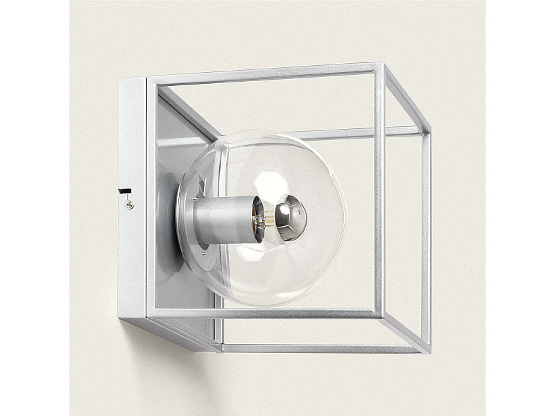 Lampe Murale Extérieure Métal et Verre Tabuk Argent