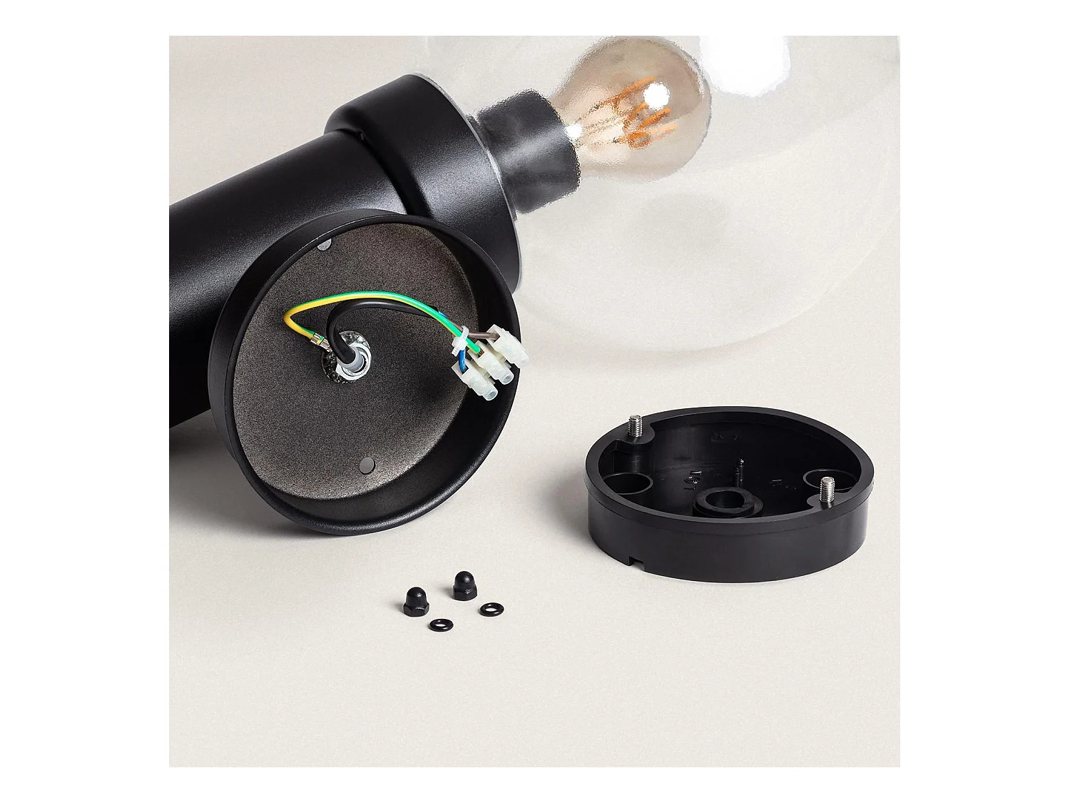 Applique da Parete Esterno Acciaio Inossidabile con Sensore PIR Optic Nero