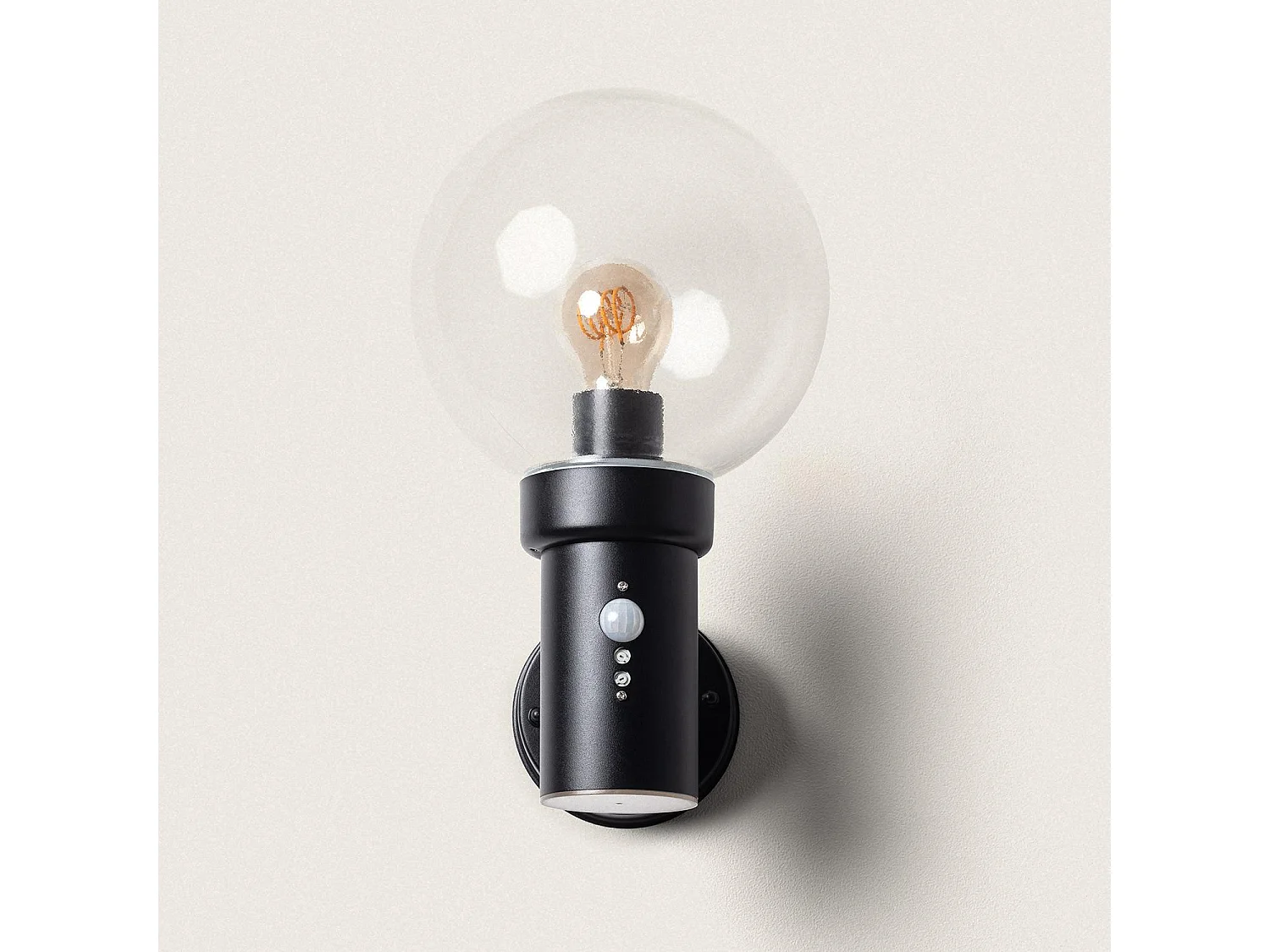 Applique Murale Extérieure Acier Inoxydable avec Détecteur PIR Optic  Noir