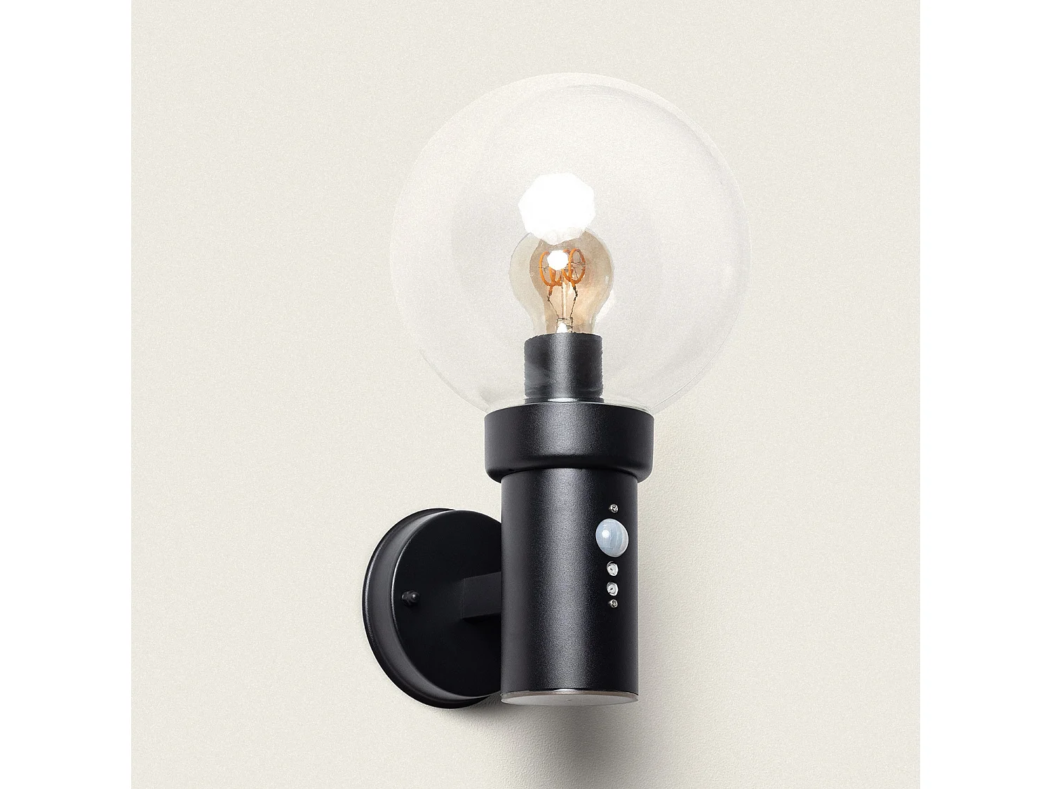 Applique da Parete Esterno Acciaio Inossidabile con Sensore PIR Optic Nero
