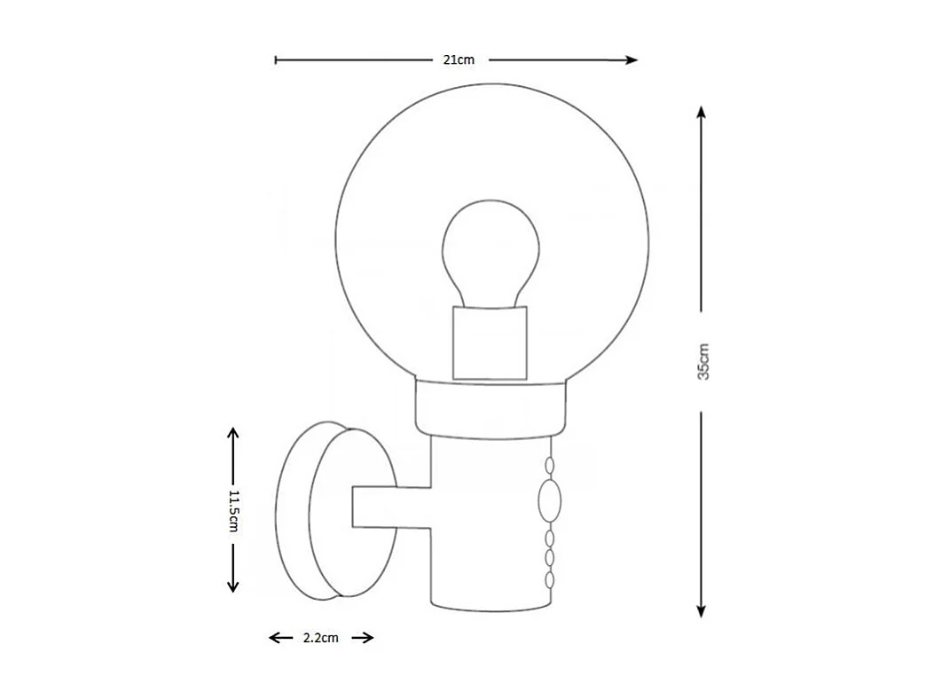 Applique da Parete Esterno Acciaio Inossidabile con Sensore PIR Optic Nero