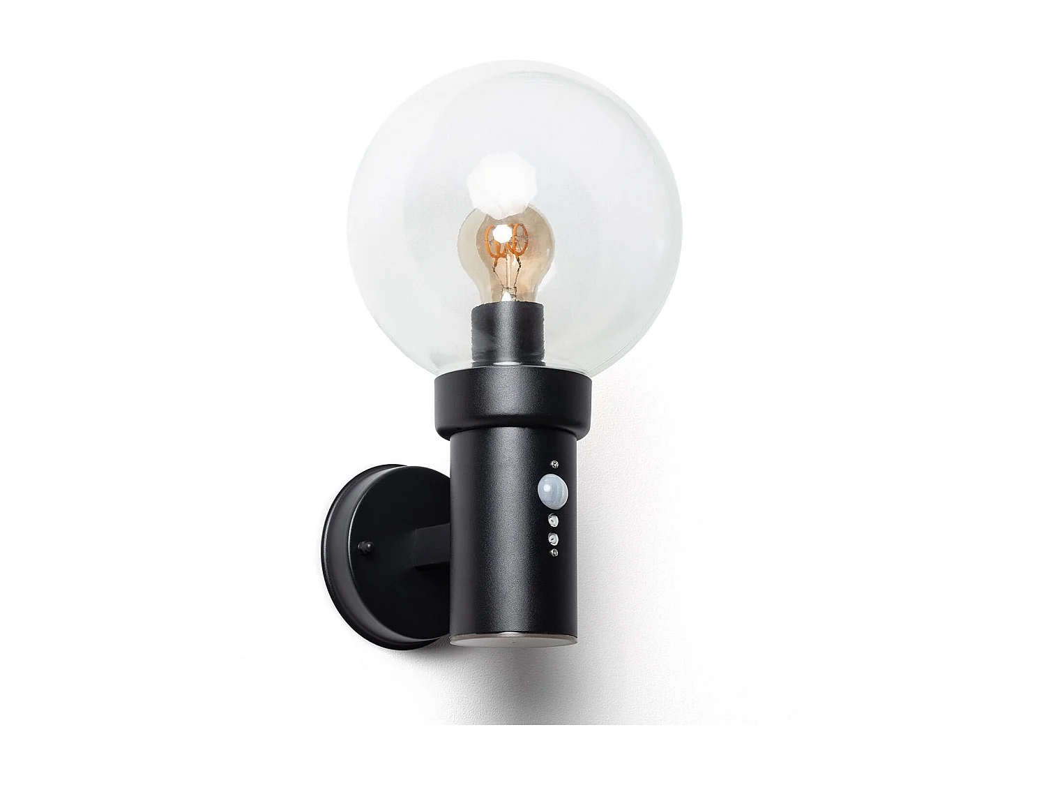 Applique da Parete Esterno Acciaio Inossidabile con Sensore PIR Optic Nero