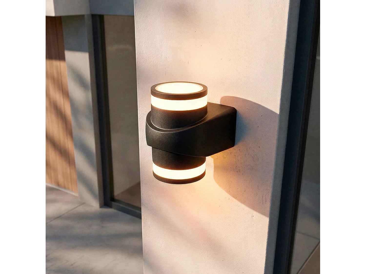 Applique Murale LED Extérieure 10W Aluminium en Saillie Neky Duo Noir