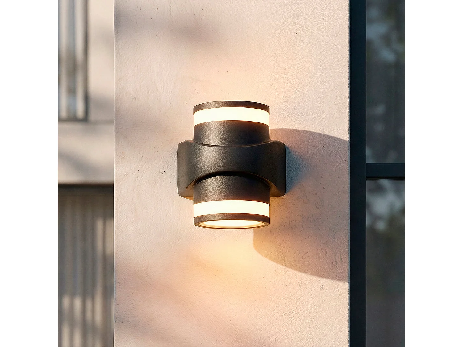 Applique Murale LED Extérieure 10W Aluminium en Saillie Neky Duo Noir