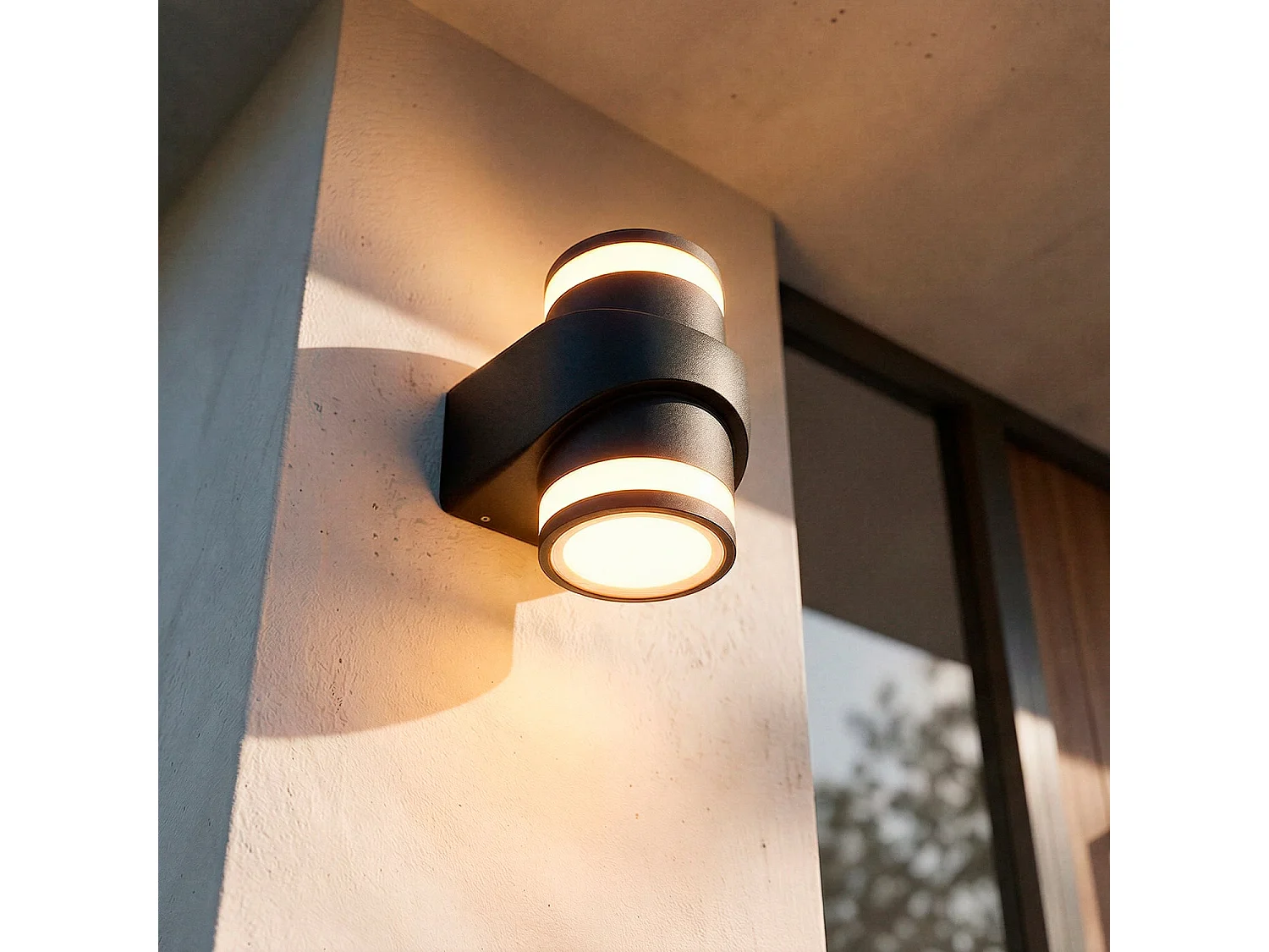 Applique Murale LED Extérieure 10W Aluminium en Saillie Neky Duo Noir