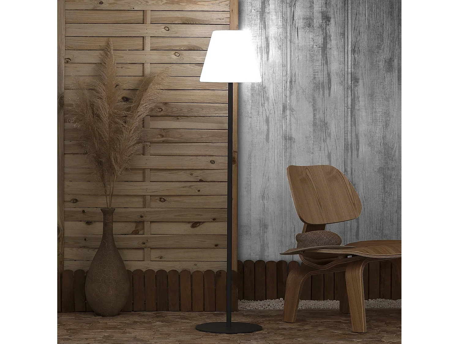 Lampada da Terra per Esterni Metallo LED Solare Larso 3000K Bianco Caldo