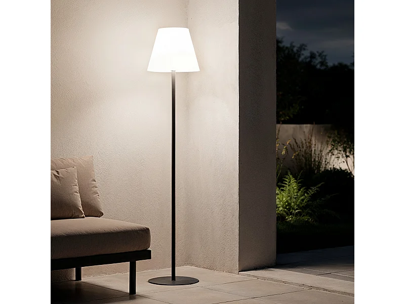 Lampadaire LED Extérieur Solaire Métal Larso  3000K Blanc chaud