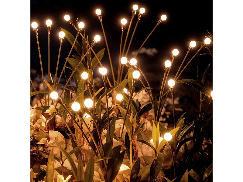 Pack de 6 Pinchos LED Solar Exterior LightningBug 3000K Blanco Cálido