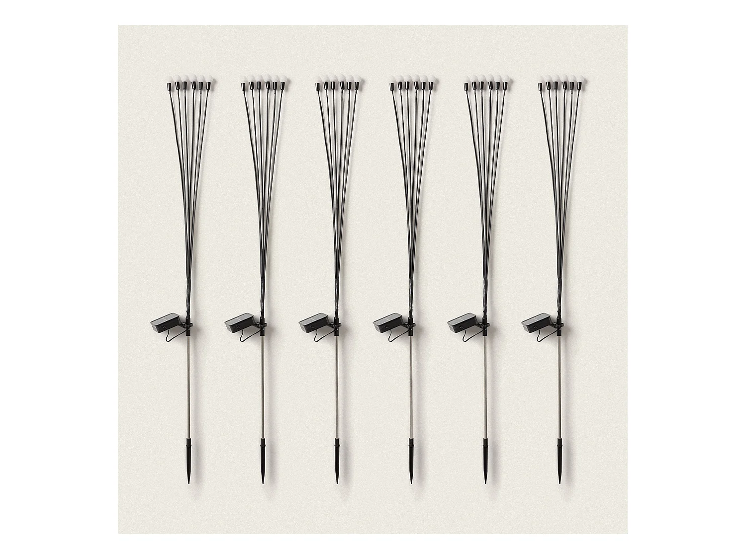 Pack de 6 Pinchos LED Solar Exterior LightningBug 3000K Blanco Cálido