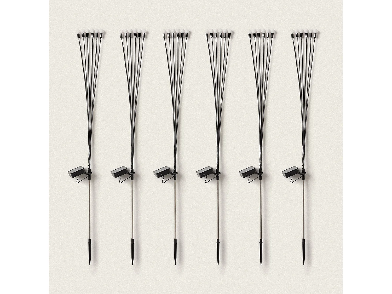 Pack de 6 Piquets LED Solaires Extérieur LightningBug 3000K Blanc chaud