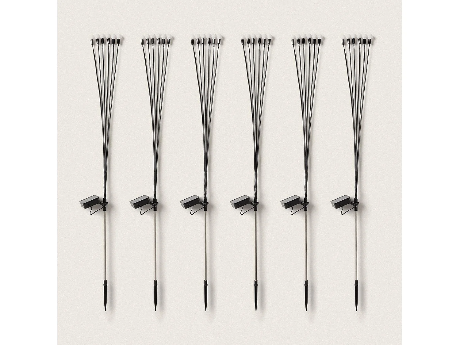 Pack de 6 Piquets LED Solaires Extérieur LightningBug 3000K Blanc chaud