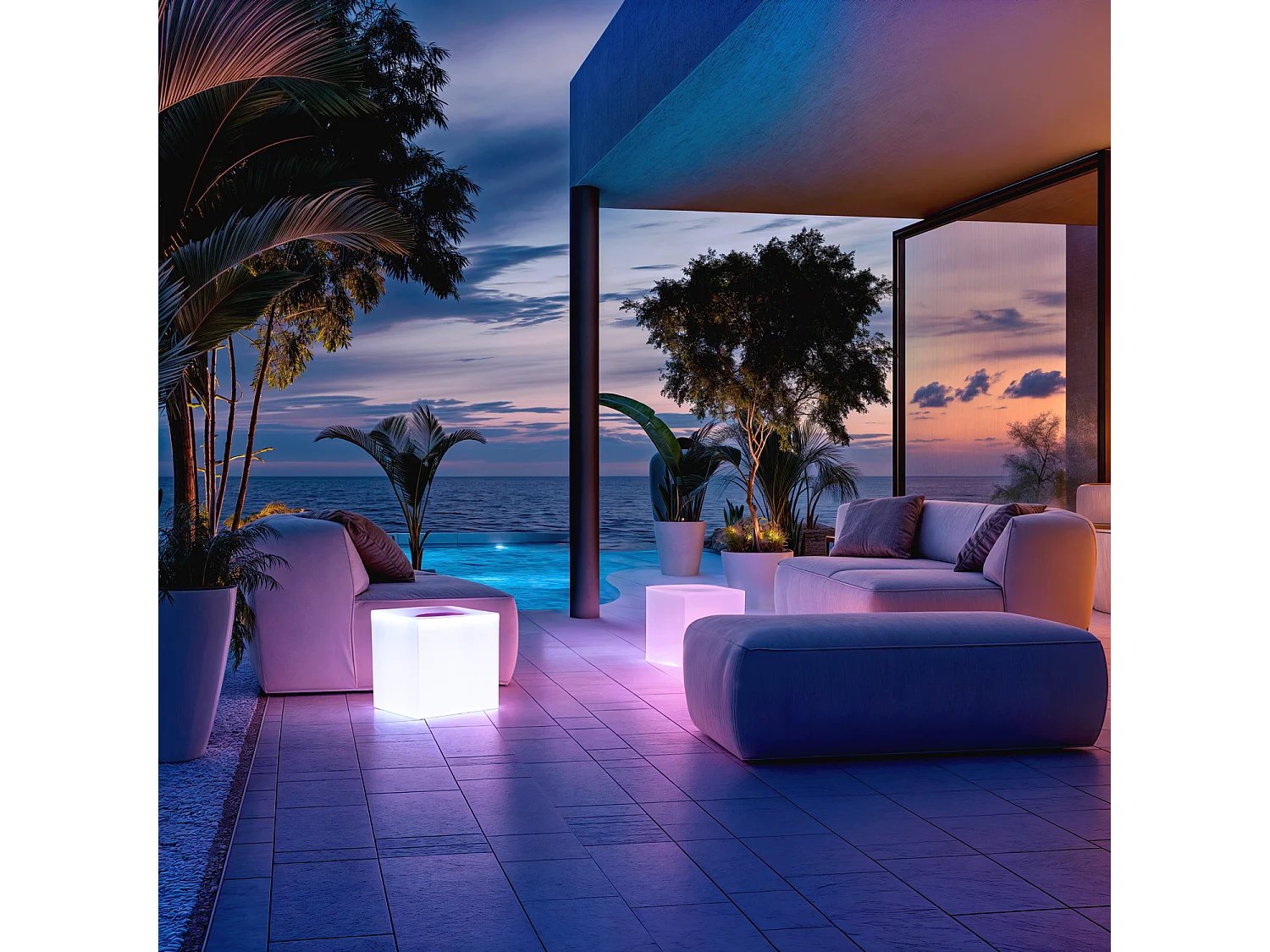 Cubo LED RGBW Recargable 40x40 cm 400 mm