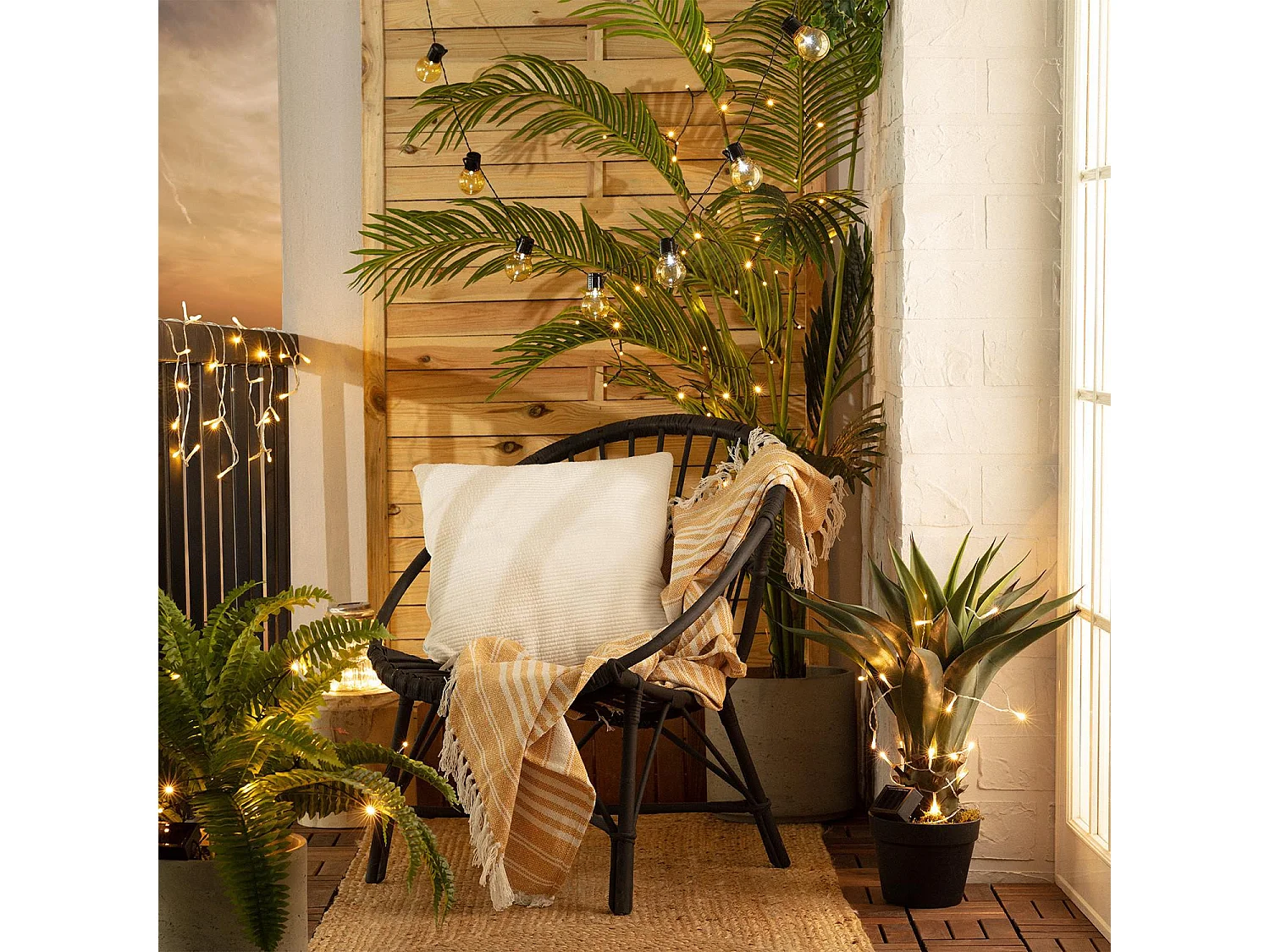 Guirlande LED Extérieure Solaire Lasan 4m 3000K Blanc chaud