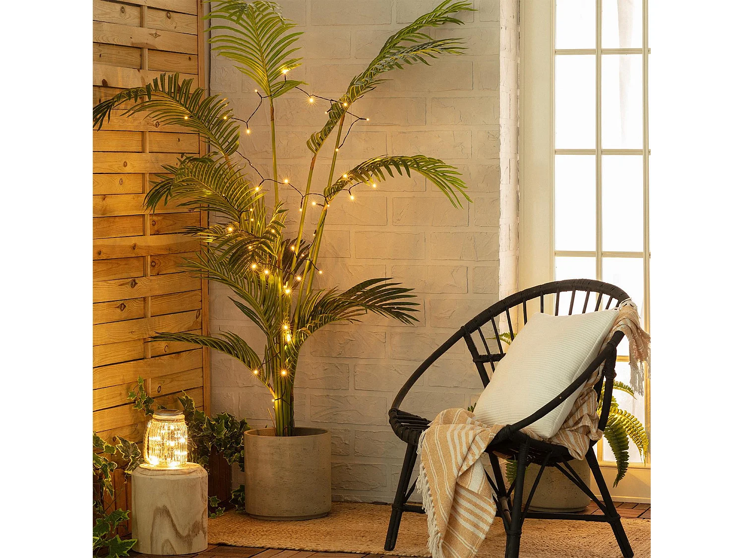 Guirlande LED Extérieure Solaire Lasan 4m 3000K Blanc chaud