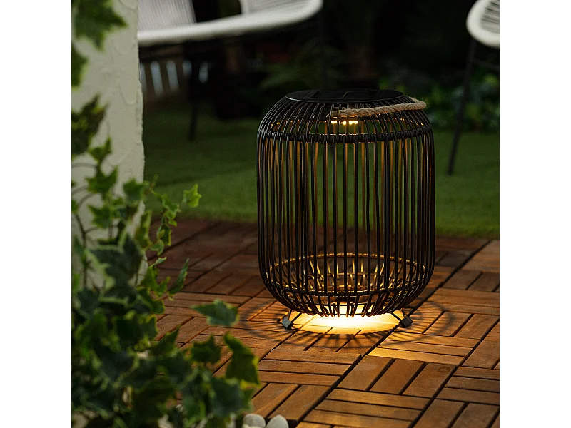 Lámpara de Mesa Exterior Solar LED Bhilai Marrón oscuro