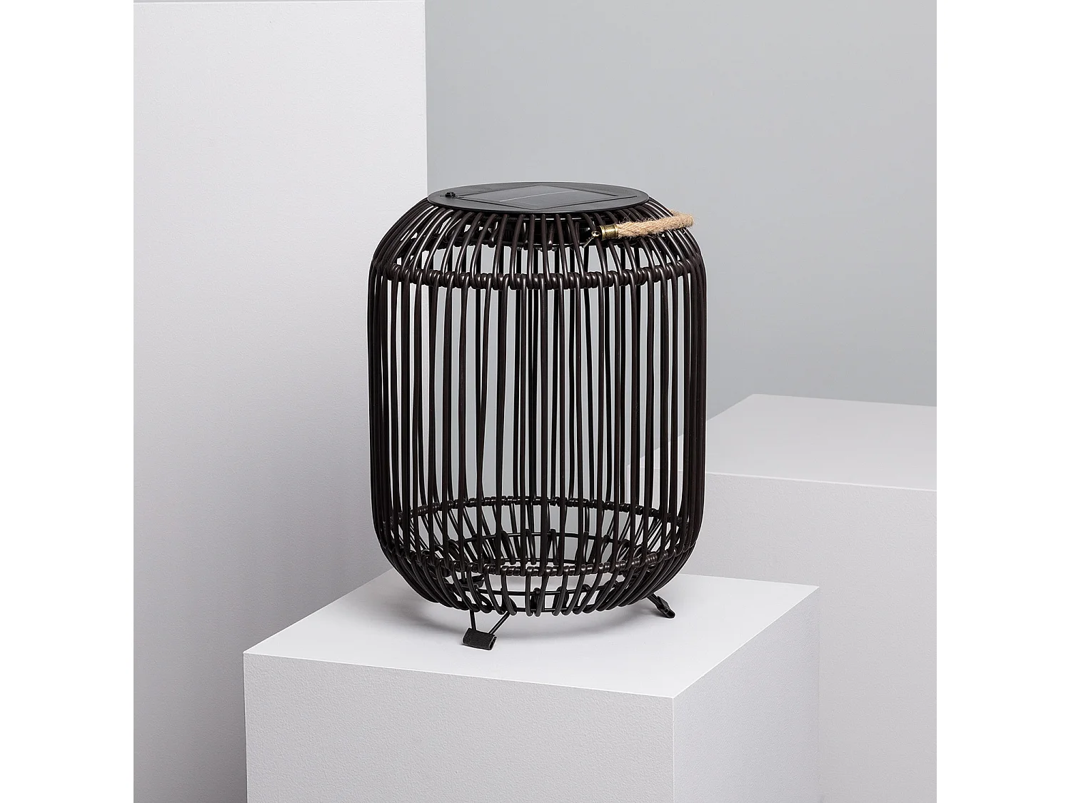 Lámpara de Mesa Exterior Solar LED Bhilai Marrón oscuro