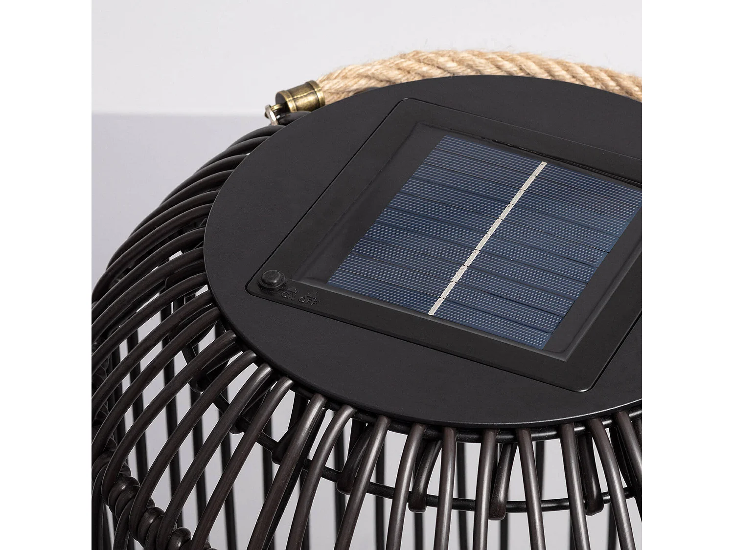 Lámpara de Mesa Exterior Solar LED Bhilai Marrón oscuro