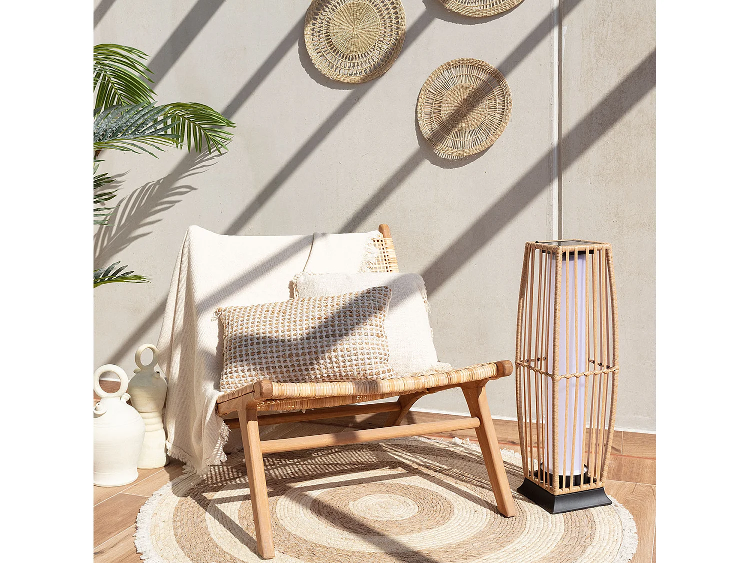 Lampadaire LED Extérieur Solaire Arley  Naturel