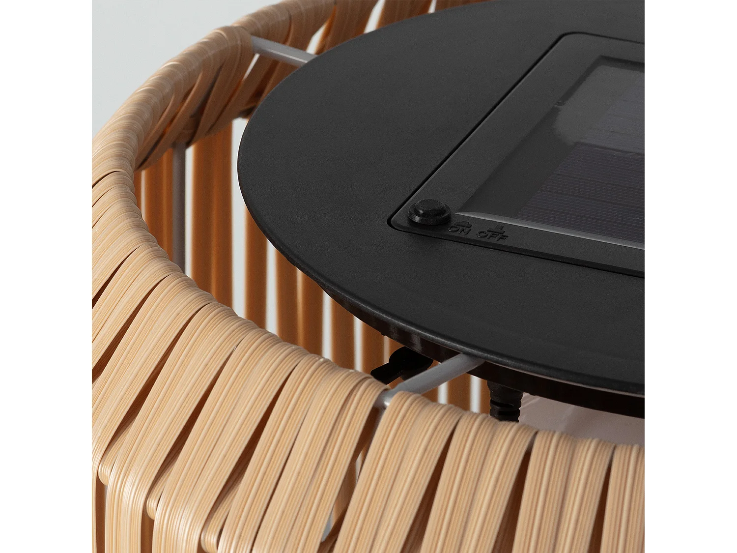 Lampadaire LED Extérieur Solaire Métal Nygala Naturel