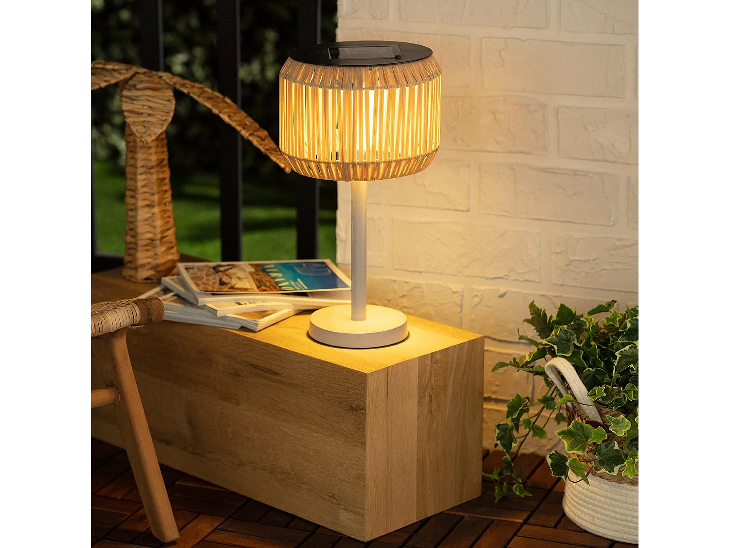 Lampada da Tavolo per Esterni LED Solare Nygala Naturale