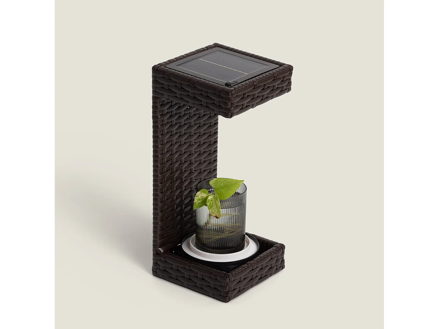 Lampe à Poser LED Extérieure Solaire Agra Marron foncé