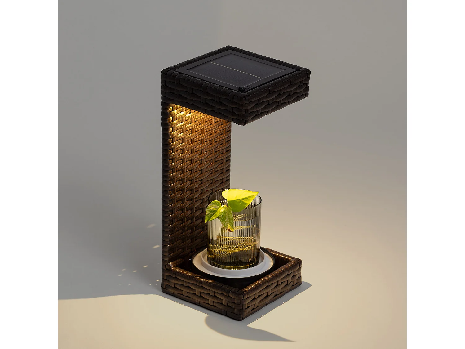 Lampe à Poser LED Extérieure Solaire Agra Marron foncé